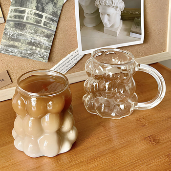 Kūrybingo stiliaus vynuogės formos stiklinis puodelis kavos puodelis su dideliu borosilikato kiekiu ir pienu, latte puodelis vandens puodelis sulčių puodelis