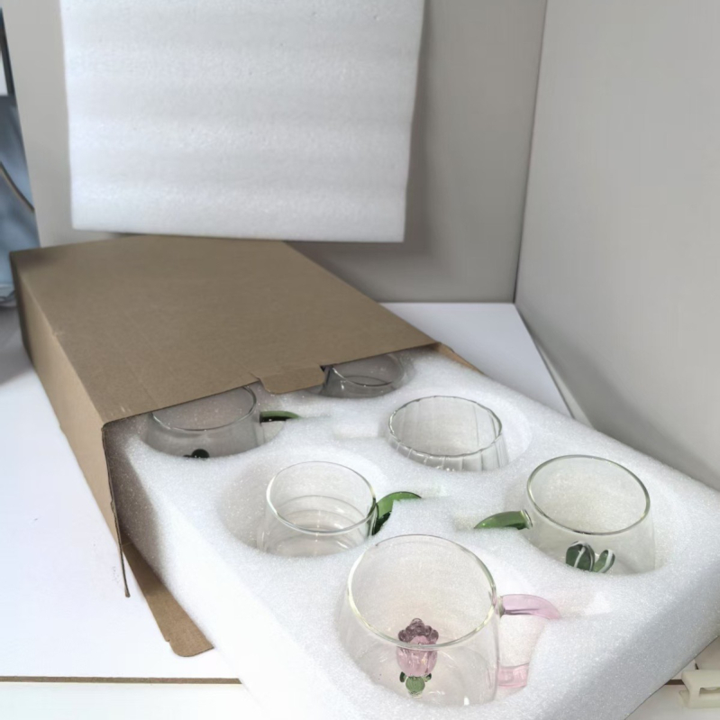 Kūrybingo stiliaus vynuogės formos stiklinis puodelis kavos puodelis su dideliu borosilikato kiekiu ir pienu, latte puodelis vandens puodelis sulčių puodelis