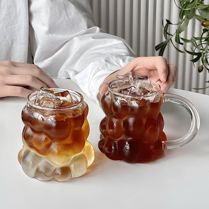 Kreatív stílusú szőlő alakú üvegpohár, kávéspohár, magas boroszilikát tartalmú tejjel, latte pohár, vízpohár, gyümölcslé pohár