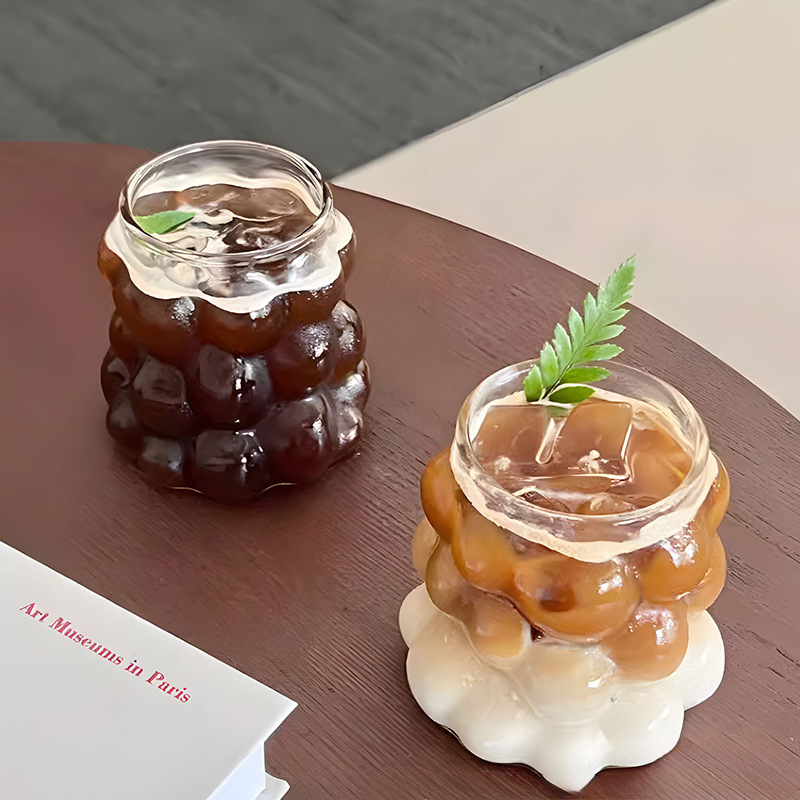 Kūrybingo stiliaus vynuogės formos stiklinis puodelis kavos puodelis su dideliu borosilikato kiekiu ir pienu, latte puodelis vandens puodelis sulčių puodelis