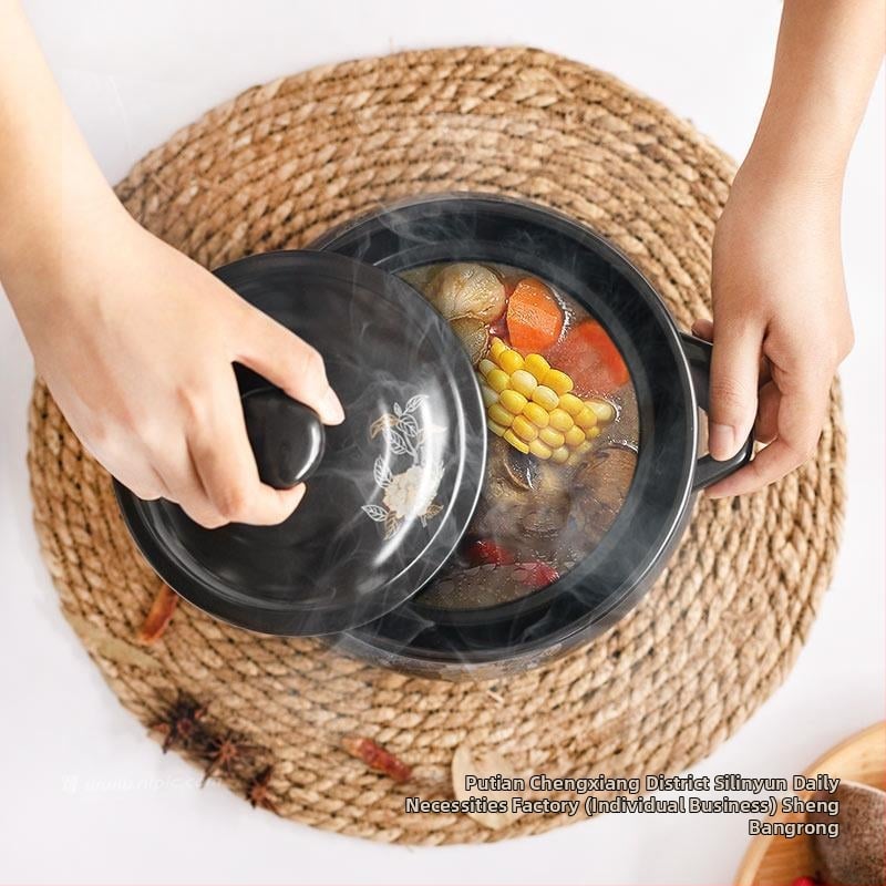 Гювеч за здравословни условия, тенджера за супа, тенджера за яхния, керамична тенджера, газова тенджера, тенджера за супа, открит огън, устойчива на висока температура, домакинска тенджера за яхния