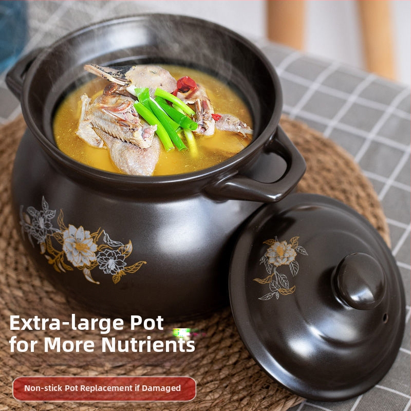 Puodas sveikatos išsaugojimui sriubos puodas troškinys keraminis puodas dujinis žemės troškinys sriubos puodas atvira ugnis aukštai temperatūrai atsparus buitinis troškinys sriubos puodas