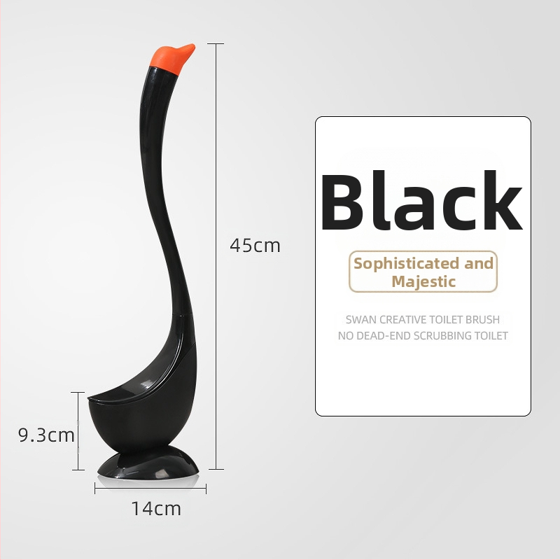 Plastikinis gulbės formos tualetinis šepetys, silikoninis buitinis tualetinis šepetys be nukritimo kampo, vonios kambario ilgarankis tualeto valymo šepetys