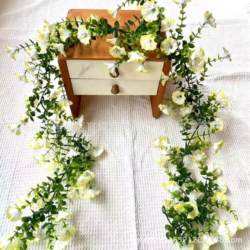 Tarpvalstybinė Amazonės imitacijos gėlė, eukalipto gėlė, šilko gėlė, namų vestuvių lauko kiemo sieninė pakabinama rotango sieninė pakabinama