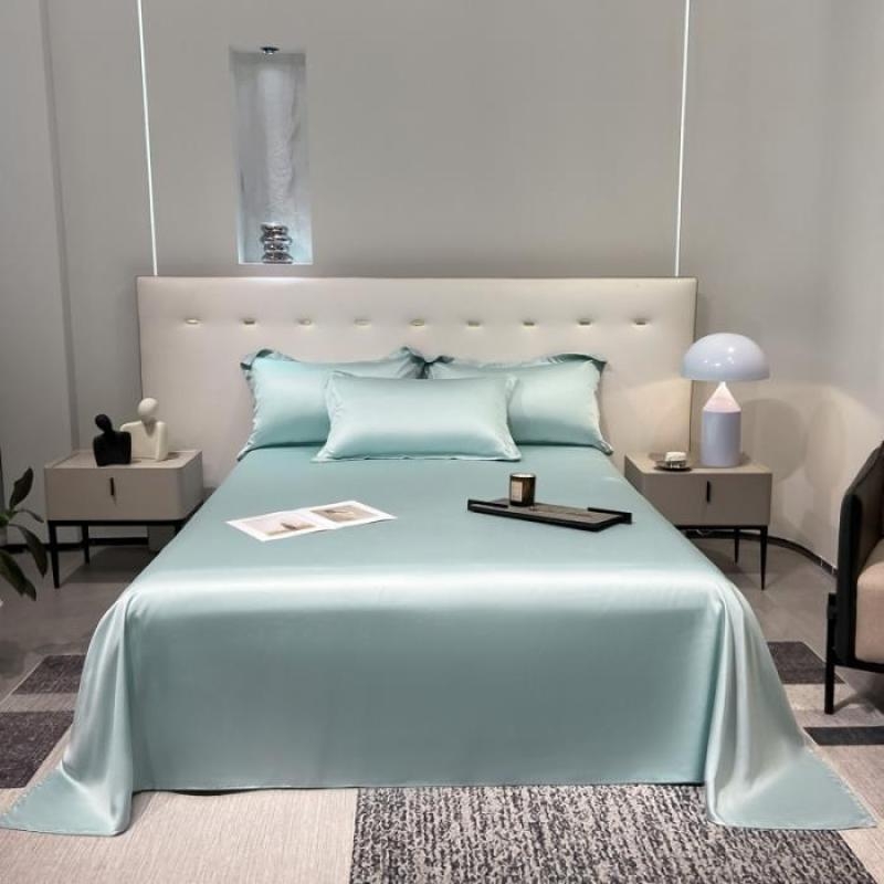 Nauja aukščiausios klasės Tencel vientisos spalvos šilkinė stumdoma, šviesi, prabangi viešbučio vasarinė plona viengulė dvigulė lyocell paklodė