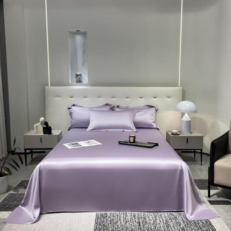 Nauja aukščiausios klasės Tencel vientisos spalvos šilkinė stumdoma, šviesi, prabangi viešbučio vasarinė plona viengulė dvigulė lyocell paklodė