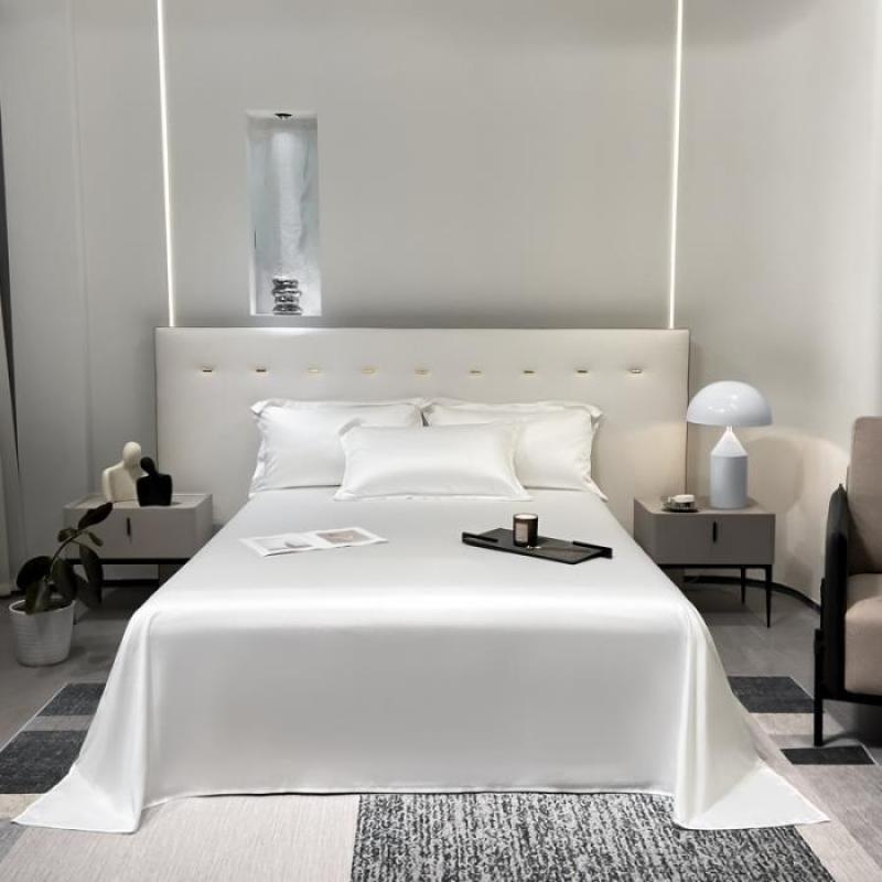 Nauja aukščiausios klasės Tencel vientisos spalvos šilkinė stumdoma, šviesi, prabangi viešbučio vasarinė plona viengulė dvigulė lyocell paklodė