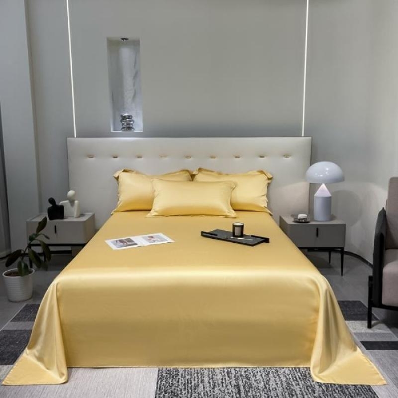 Nauja aukščiausios klasės Tencel vientisos spalvos šilkinė stumdoma, šviesi, prabangi viešbučio vasarinė plona viengulė dvigulė lyocell paklodė