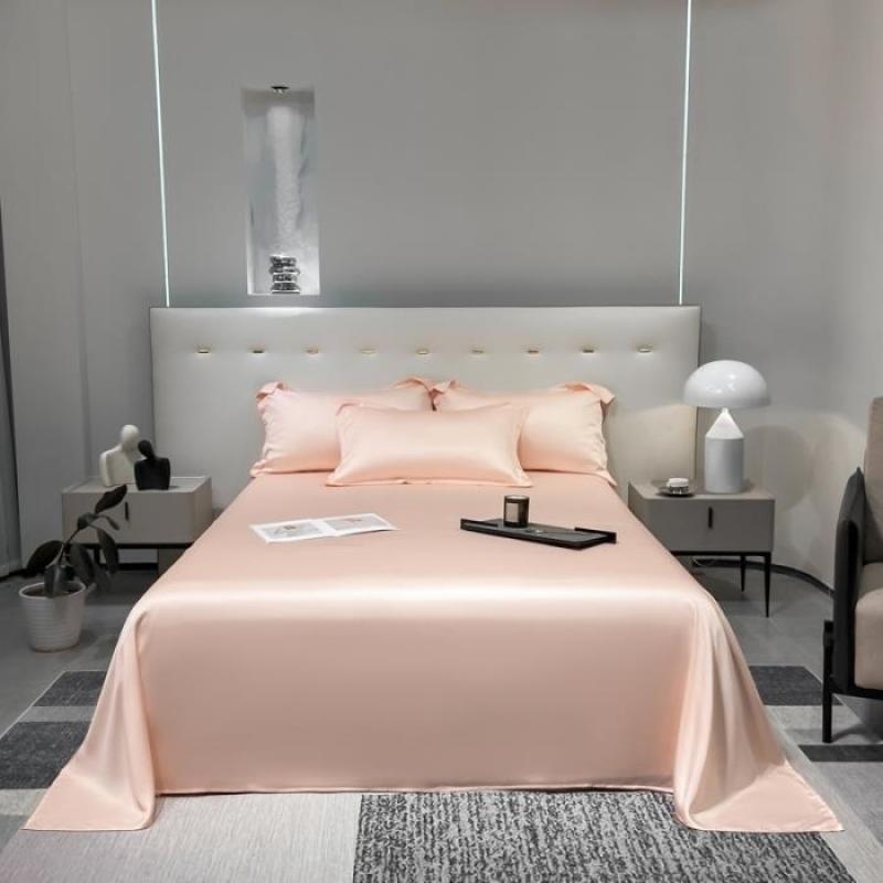 Nauja aukščiausios klasės Tencel vientisos spalvos šilkinė stumdoma, šviesi, prabangi viešbučio vasarinė plona viengulė dvigulė lyocell paklodė