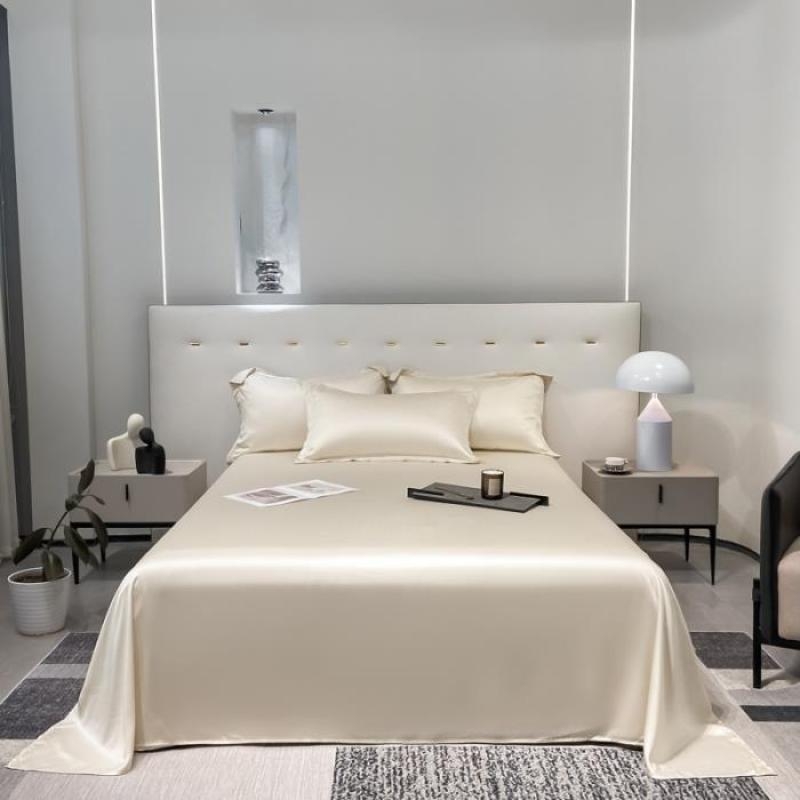 Nauja aukščiausios klasės Tencel vientisos spalvos šilkinė stumdoma, šviesi, prabangi viešbučio vasarinė plona viengulė dvigulė lyocell paklodė