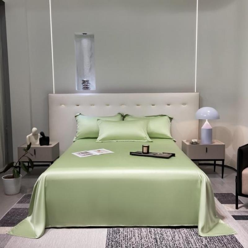 Nauja aukščiausios klasės Tencel vientisos spalvos šilkinė stumdoma, šviesi, prabangi viešbučio vasarinė plona viengulė dvigulė lyocell paklodė