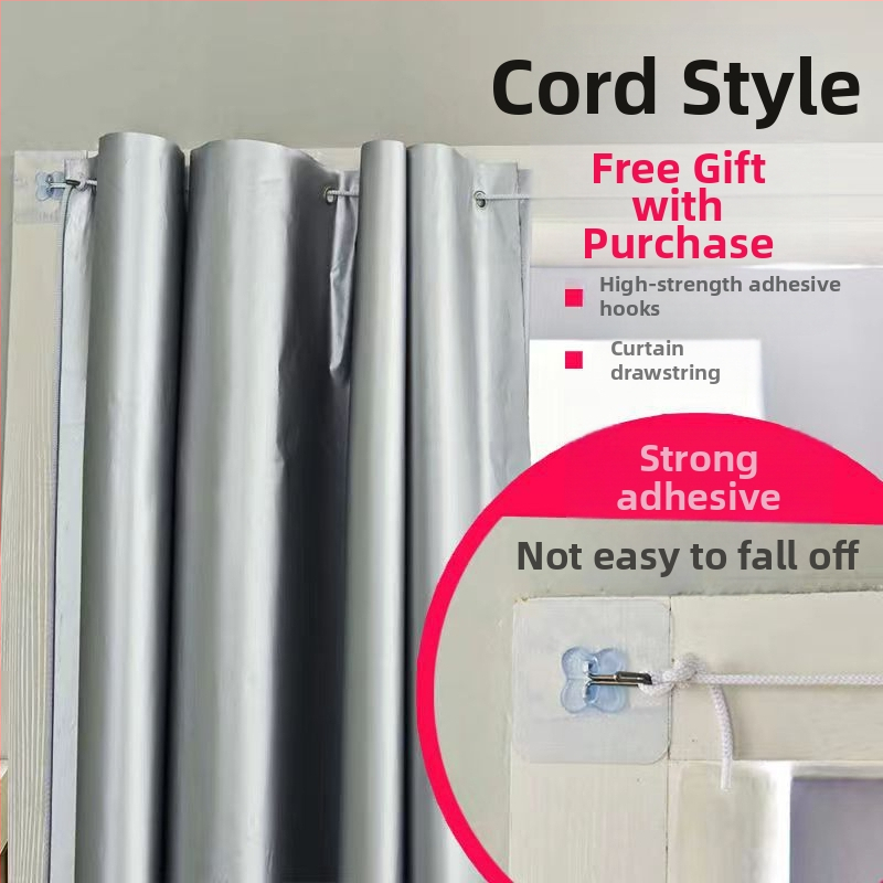 Úplne zatemňovacia látka na závesy, dokončená, slnečná clona, spálňa, balkón, prenájom, izba, bez dierovania, nepriehľadná, výpredaj