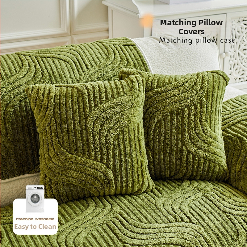 2024 Нова есенно-зимна удебелена плюшена възглавница за диван, неплъзгаща се, мръсна, против надраскване от котка, възглавница за диван с усъвършенствано чувство