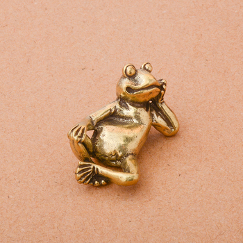 Gryno žalvario nelaimingas miegančios varlės namams, maža dekoracija biurui, darbalaukio varlė, arbata, augintinių dekoravimo rankenos žaislas