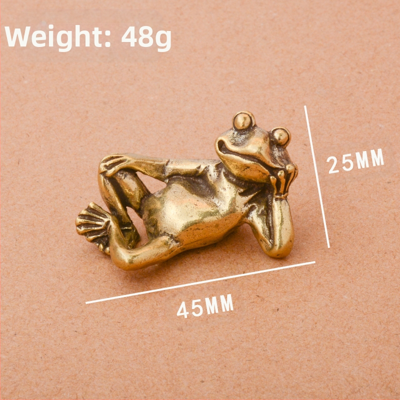 Gryno žalvario nelaimingas miegančios varlės namams, maža dekoracija biurui, darbalaukio varlė, arbata, augintinių dekoravimo rankenos žaislas