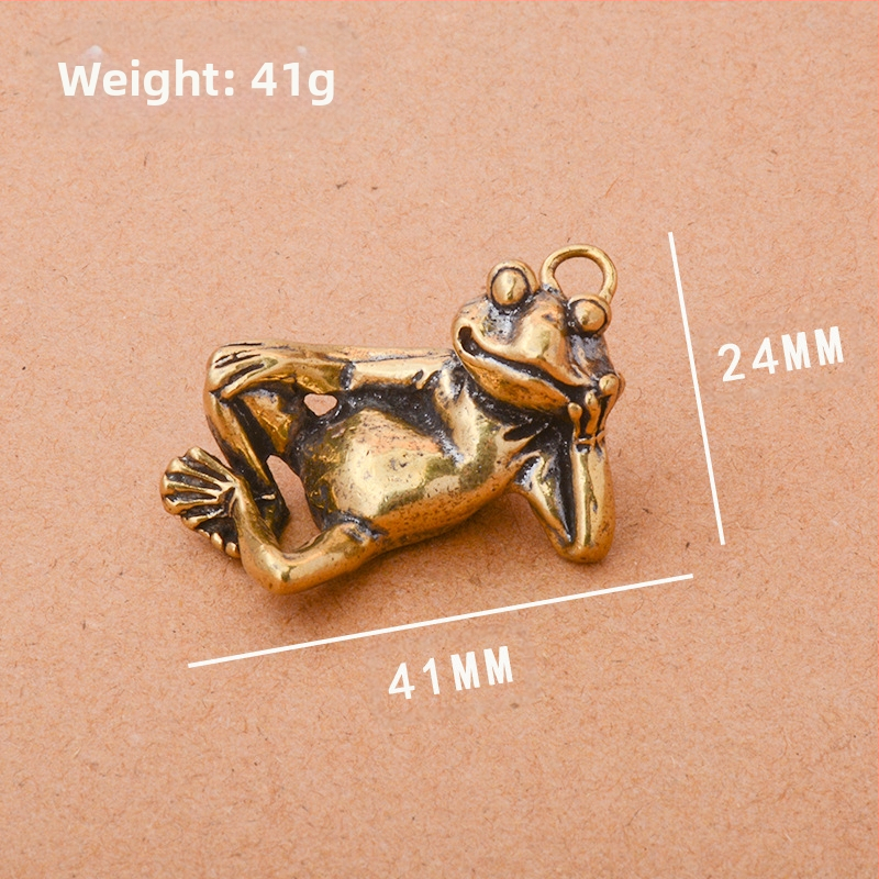 Gryno žalvario nelaimingas miegančios varlės namams, maža dekoracija biurui, darbalaukio varlė, arbata, augintinių dekoravimo rankenos žaislas