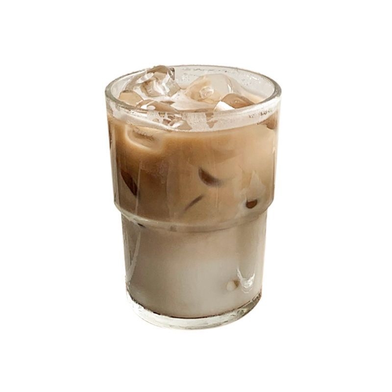 Vertikaalse triibuga klaasist kohvitass kaane ja õlgedega veetopsiga majapidamises kasutatav kõrge värviväärtusega bambusest tass Latte piimatopsi hulgimüük