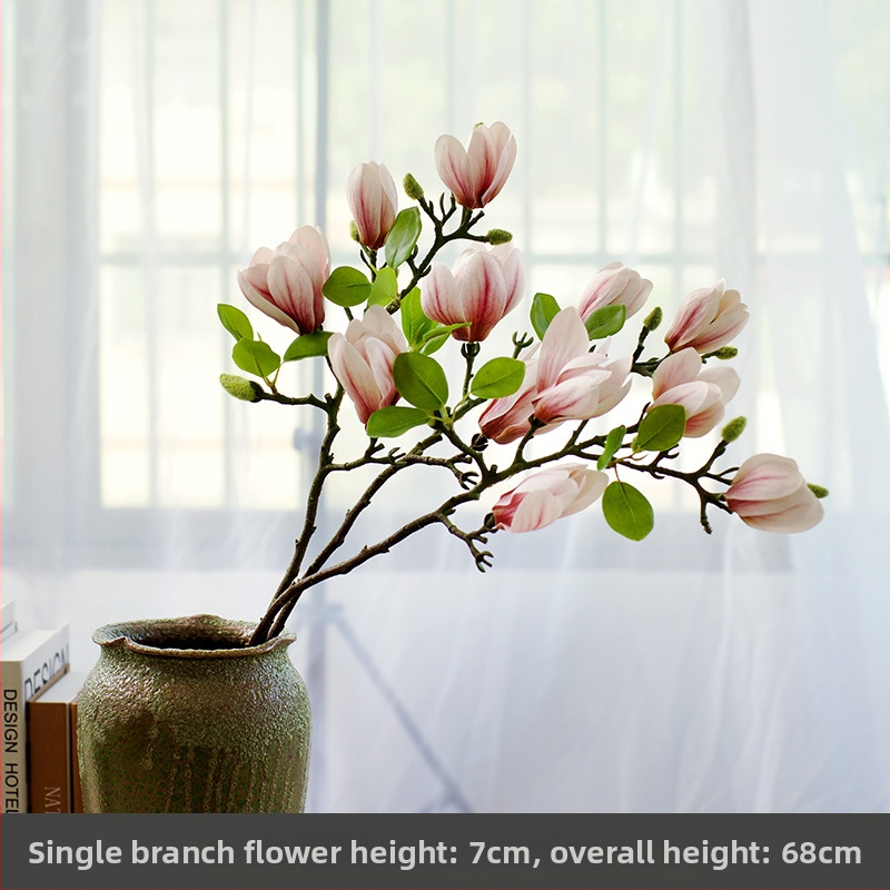 Svetainės kiniškų gėlių papuošalai gėlininkystės netikros gėlės dirbtinių gėlių pojūtis stalo dekoravimas namų šviesa prabangi magnolija