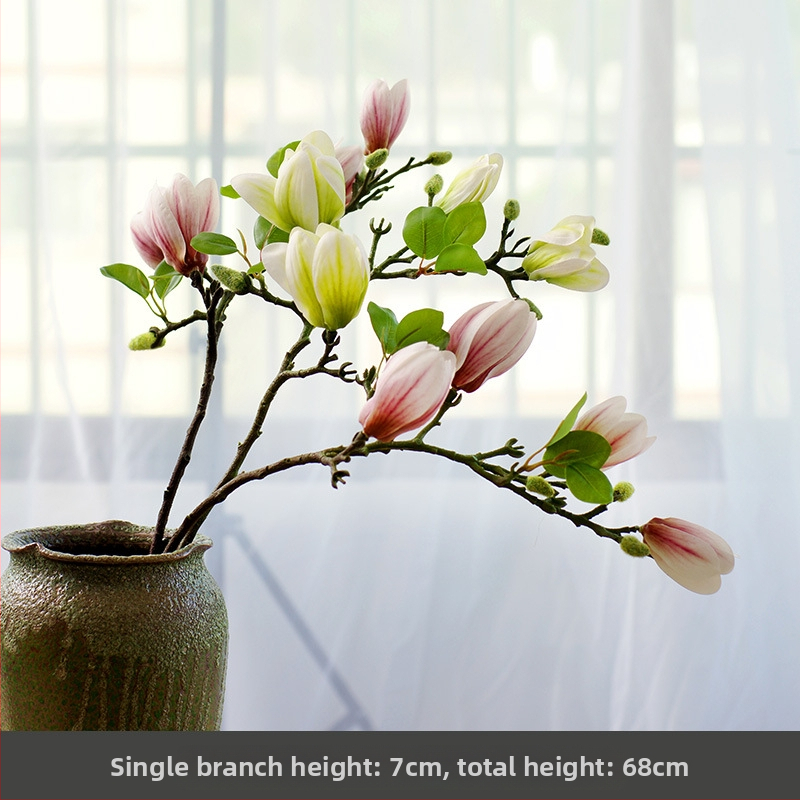 Svetainės kiniškų gėlių papuošalai gėlininkystės netikros gėlės dirbtinių gėlių pojūtis stalo dekoravimas namų šviesa prabangi magnolija