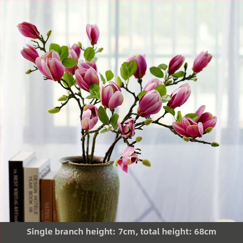 Svetainės kiniškų gėlių papuošalai gėlininkystės netikros gėlės dirbtinių gėlių pojūtis stalo dekoravimas namų šviesa prabangi magnolija