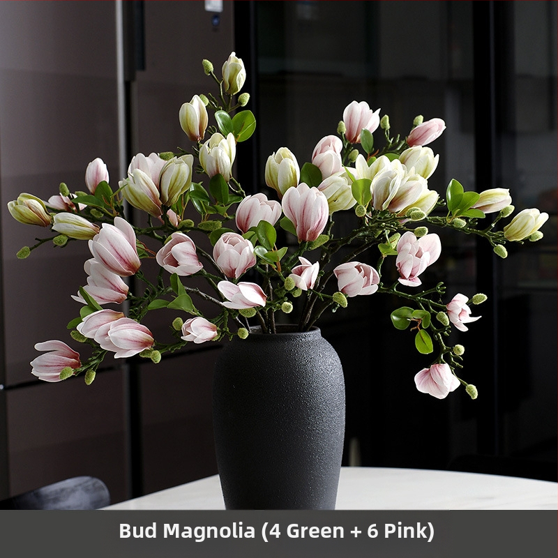 Svetainės kiniškų gėlių papuošalai gėlininkystės netikros gėlės dirbtinių gėlių pojūtis stalo dekoravimas namų šviesa prabangi magnolija