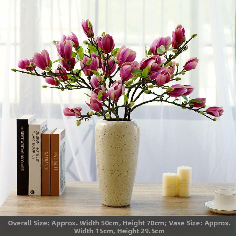 Svetainės kiniškų gėlių papuošalai gėlininkystės netikros gėlės dirbtinių gėlių pojūtis stalo dekoravimas namų šviesa prabangi magnolija