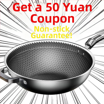 Vokiška nerūdijančio plieno „Wok“ keptuvė su nelimpančia danga, be dūmų, indukcinė viryklė, dujinė „Universal Wok XH“