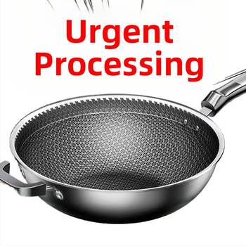 Vokiška nerūdijančio plieno „Wok“ keptuvė su nelimpančia danga, be dūmų, indukcinė viryklė, dujinė „Universal Wok XH“