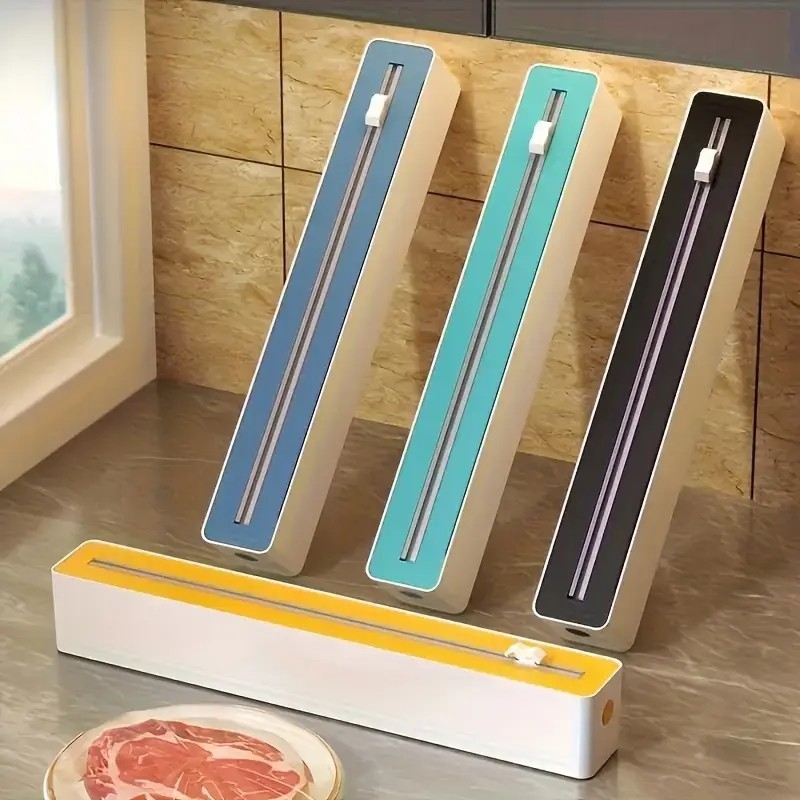 Naujas tarpvalstybinis virtuvės plastikinių įvyniojimų pjaustytuvas kepimo popieriui, alavo folijos pjaustymo dėžutė, siurbimo puodelis, magnetinis siurbimas, buitinis aliejus, popieriaus pjaustymas