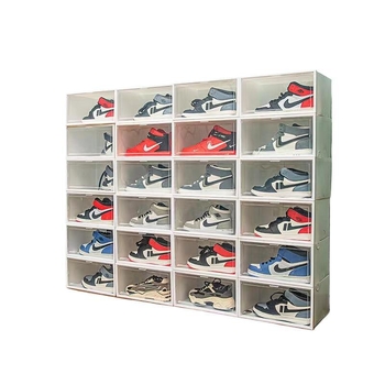 Sustorinta batų dėžės laikymo dėžė, skaidri batų lentyna, batų spintelė, namų apyvokos reikmenų parduotuvė, daugiasluoksnė sulankstoma batų dėžė