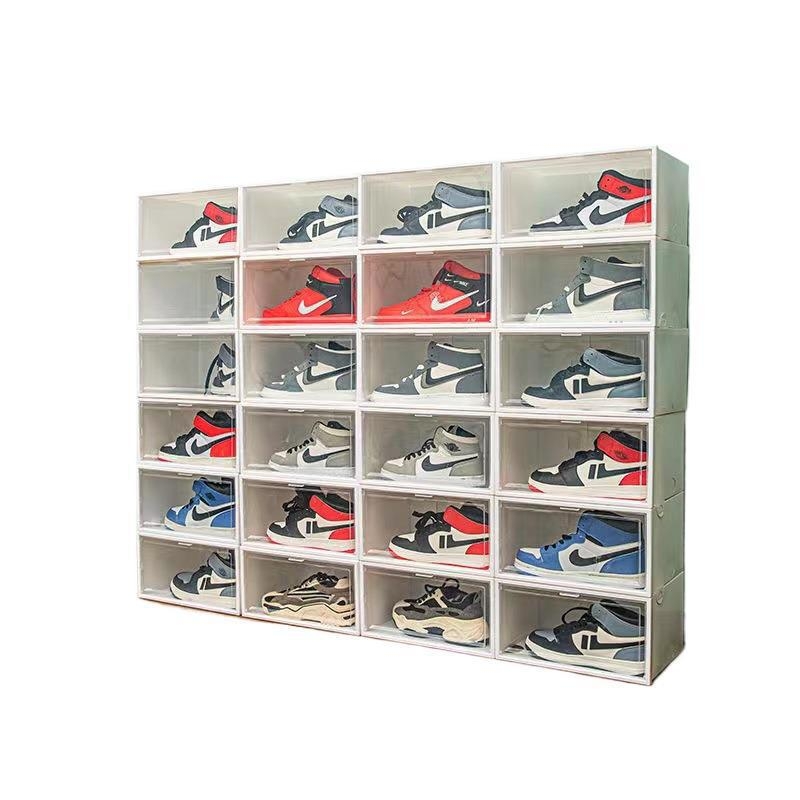 Sustorinta batų dėžės laikymo dėžė, skaidri batų lentyna, batų spintelė, namų apyvokos reikmenų parduotuvė, daugiasluoksnė sulankstoma batų dėžė