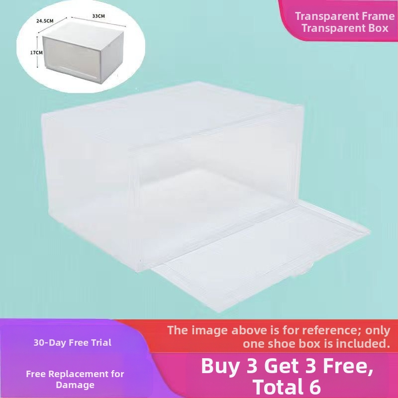 Sustorinta batų dėžės laikymo dėžė, skaidri batų lentyna, batų spintelė, namų apyvokos reikmenų parduotuvė, daugiasluoksnė sulankstoma batų dėžė