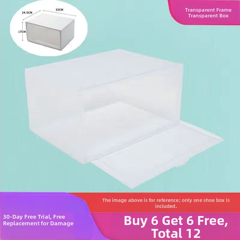Sustorinta batų dėžės laikymo dėžė, skaidri batų lentyna, batų spintelė, namų apyvokos reikmenų parduotuvė, daugiasluoksnė sulankstoma batų dėžė
