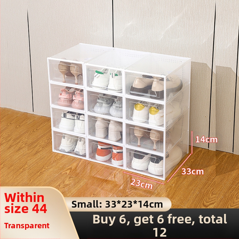 Sustorinta batų dėžės laikymo dėžė, skaidri batų lentyna, batų spintelė, namų apyvokos reikmenų parduotuvė, daugiasluoksnė sulankstoma batų dėžė