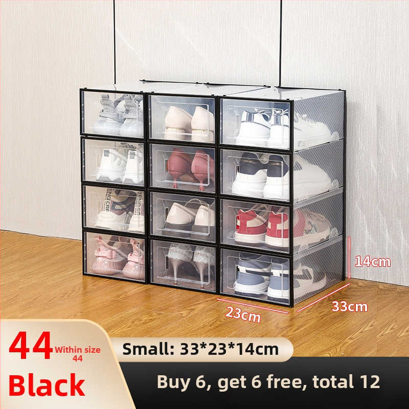 Sustorinta batų dėžės laikymo dėžė, skaidri batų lentyna, batų spintelė, namų apyvokos reikmenų parduotuvė, daugiasluoksnė sulankstoma batų dėžė