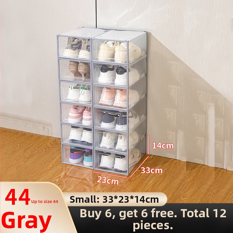 Sustorinta batų dėžės laikymo dėžė, skaidri batų lentyna, batų spintelė, namų apyvokos reikmenų parduotuvė, daugiasluoksnė sulankstoma batų dėžė