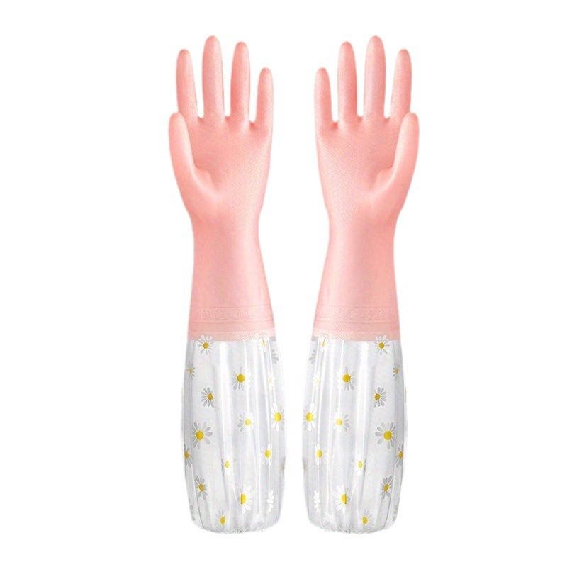 Kūrybingos želė spalvos virtuvės valymo pirštinės, plastikinės juostos ilgos pirštinės, plauti indus, plauti drabužius, vandeniui atsparios latekso pirštinės