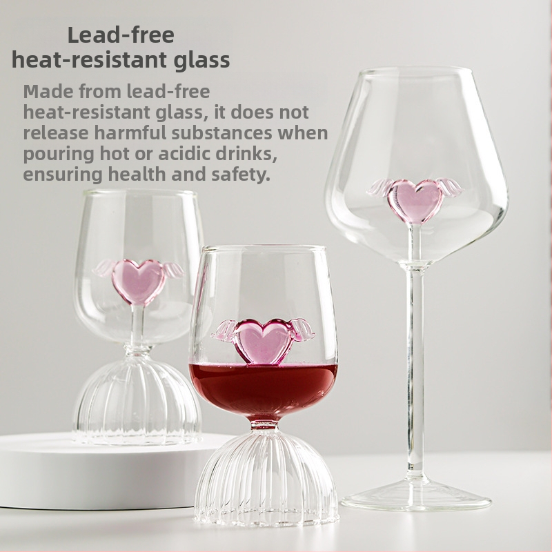 Онлайн знаменитост INS стил скандинавско креативно боросиликатно стъкло розова любовна чаша за вино чаша за вино опашка вино вино вино вино чаша за вино
