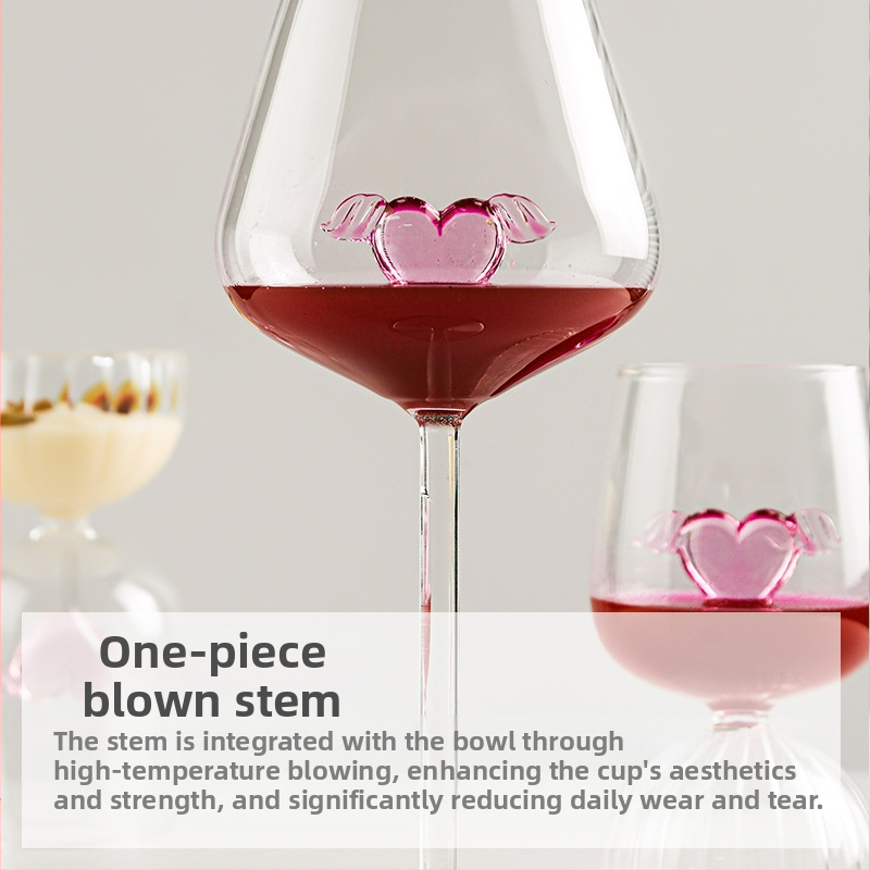 Онлайн знаменитост INS стил скандинавско креативно боросиликатно стъкло розова любовна чаша за вино чаша за вино опашка вино вино вино вино чаша за вино