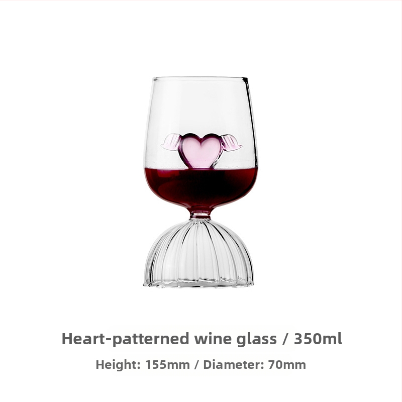 Tiešsaistes slavenība INS stilā Ziemeļvalstu radošais borsilikāta stikls rozā mīlestības kauss vīna glāze vīna aste Vīns Vīns Vīns Vīns Vīna glāze