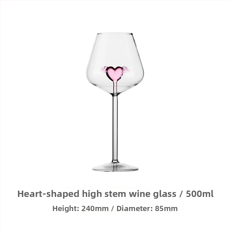 Tiešsaistes slavenība INS stilā Ziemeļvalstu radošais borsilikāta stikls rozā mīlestības kauss vīna glāze vīna aste Vīns Vīns Vīns Vīns Vīna glāze