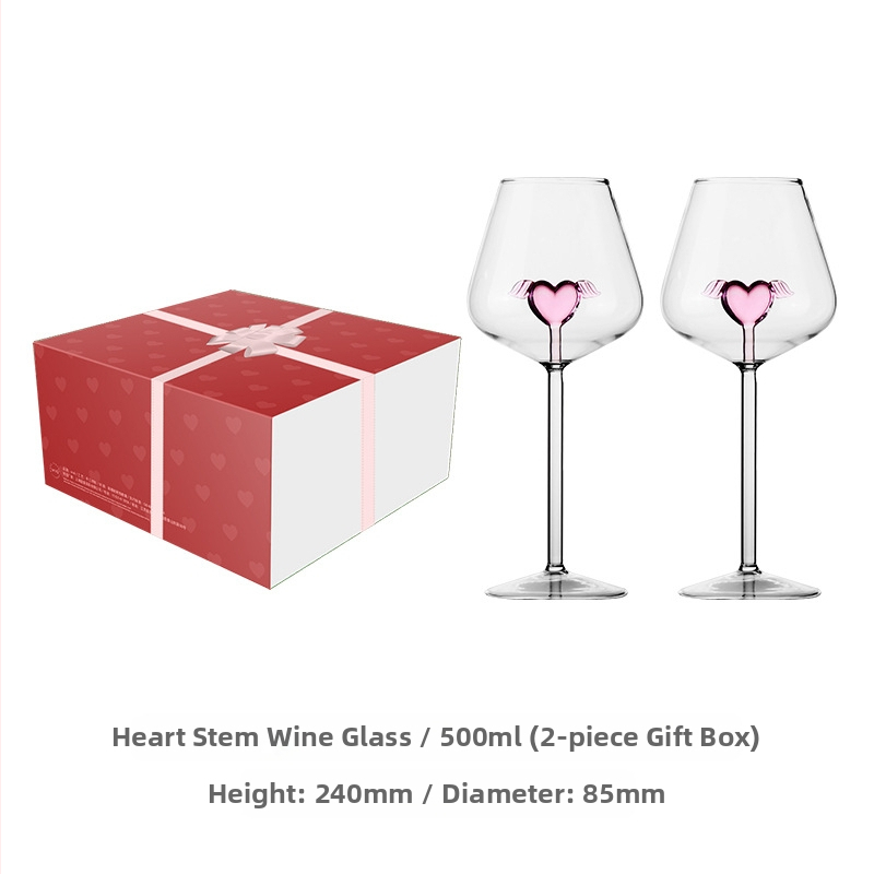Tiešsaistes slavenība INS stilā Ziemeļvalstu radošais borsilikāta stikls rozā mīlestības kauss vīna glāze vīna aste Vīns Vīns Vīns Vīns Vīna glāze