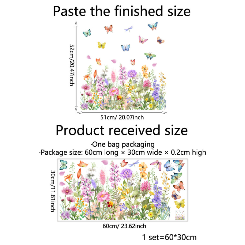 Dj3061 Spalvingo drugelio gėlės statinis stiklo lipdukas svetainės miegamojo lango lipdukas namų dekoravimas langų dekoravimas