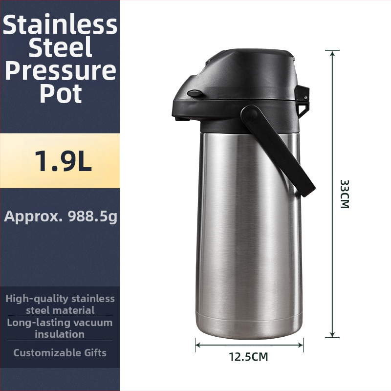 Õhurõhu tüüpi termosed majapidamistermosed suure mahutavusega roostevabast terasest presstüüpi pudeliga autotermosed