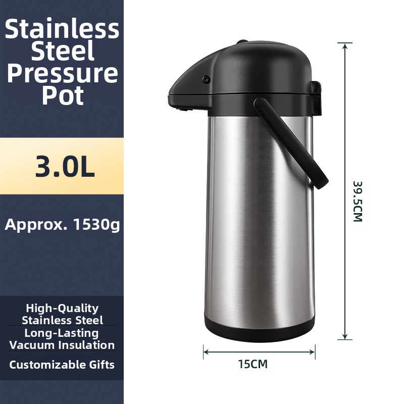 Õhurõhu tüüpi termosed majapidamistermosed suure mahutavusega roostevabast terasest presstüüpi pudeliga autotermosed