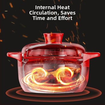 Troškintuvas, buitinis dujinis, aukštai temperatūrai atsparus, keraminis sriubos puodas, sausai degantis, neskilinėjantis dujinės viryklės specialus sriubos puodas