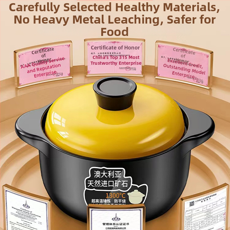 Гювеч за яхния, домакински газов, устойчив на висока температура, керамичен гювеч за супа, сухо горещ, ненапукващ се, газов котлон, специален гювеч за супа