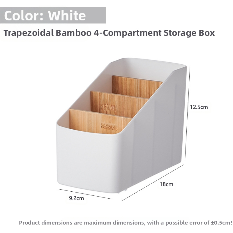 Stalinio trapecijos formos laikymo dėžutė biuro reikmenims Įvairūs tvarko bambuko nuotolinio valdymo laikymo dėžę kosmetikos laikymo lentynėlė