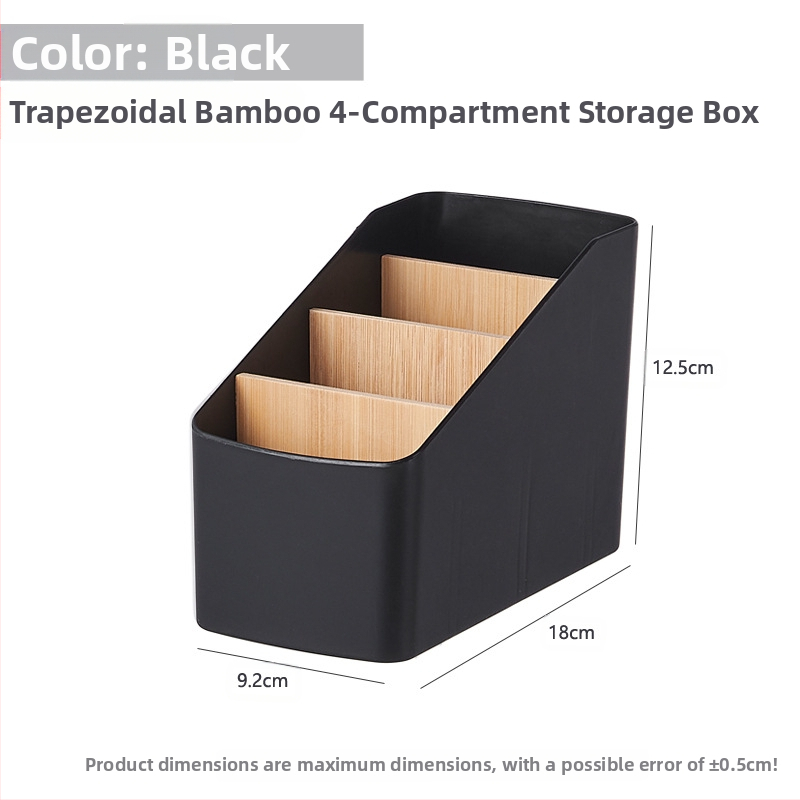Stalinio trapecijos formos laikymo dėžutė biuro reikmenims Įvairūs tvarko bambuko nuotolinio valdymo laikymo dėžę kosmetikos laikymo lentynėlė