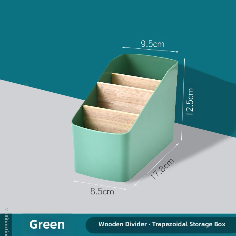 Stalinio trapecijos formos laikymo dėžutė biuro reikmenims Įvairūs tvarko bambuko nuotolinio valdymo laikymo dėžę kosmetikos laikymo lentynėlė